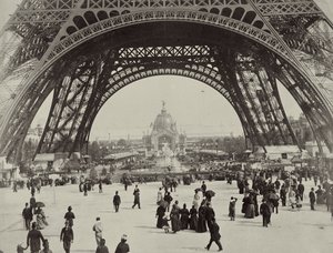 Under the Eiffel Tower, from LAlbum de lExposition 1889 by Glucq, Paris 1889